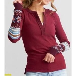 We the Free Long Sleeve Too with pattern sleeves Womens Large